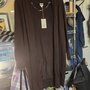 A New Day Brown Long Sleeved Cartigan Sweater